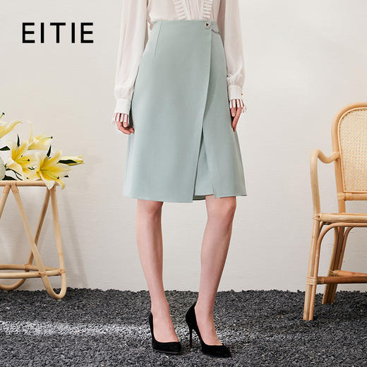 EITIE爱特爱春季新款优雅时尚高腰开叉百搭半身裙包臀裙女6906607 商品图0