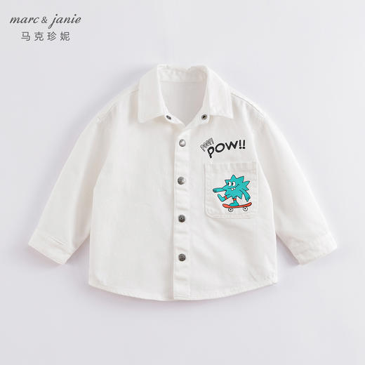 马克珍妮春装新款 男童口袋印花全棉牛仔外套230218 商品图2