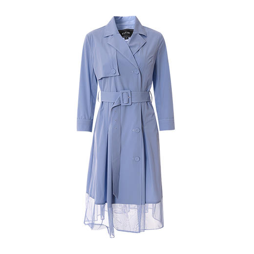 EITIE爱特爱春季新款优雅修身显瘦蕾丝拼接风衣女6904605 商品图6