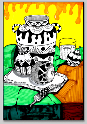 《巧将静物画成线描，竟然真么有趣》【自动发货：下单后，点击手机短信中收到的链接，即可获取文件下载的链接；如有任何问题，可添加客服微信hm33268获得帮助】