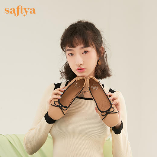 【新春秒杀】Safiya/索菲娅 温柔风软底2023年春季新款休闲蝴蝶结气质通勤浅口单鞋 SF31111143 商品图0