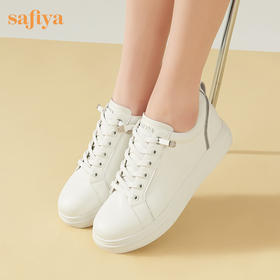 Saiya/索菲娅 学院风2024年春季新款休闲百搭一脚蹬厚底小白鞋 SF31112046/SF41112046