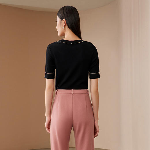 EITIE爱特爱春季新款时尚个性镂空显瘦针织衫6901612 商品图10