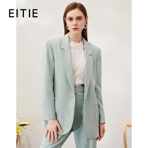 EITIE爱特爱春季新款时尚通勤职业显瘦纯色西装外套女中款6903610 商品图0