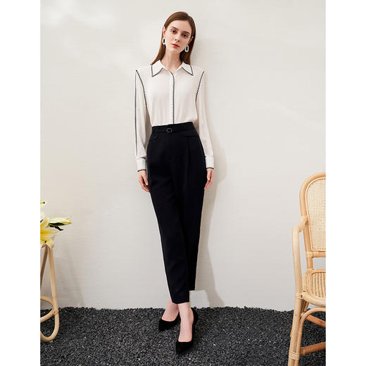 EITIE爱特爱春季新款时尚通勤简约舒适显瘦衬衫女上衣6909608 商品图1