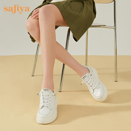 Safiya/索菲娅 舒适一脚蹬2023年春季新款厚底内增高百搭休闲板鞋 SF31112051 商品图5
