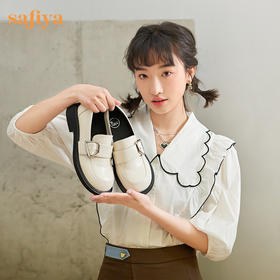 Safiya/索菲娅 甜酷日系学院风2023年春季新款一脚蹬厚底JK小皮鞋 SF31112069