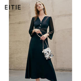 EITIE爱特爱春季新款时尚气质收腰大气显瘦礼服连衣裙女7377007