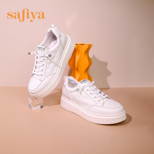 Safiya/索菲娅 舒适一脚蹬2023年春季新款厚底内增高百搭休闲板鞋 SF31112051 商品图6