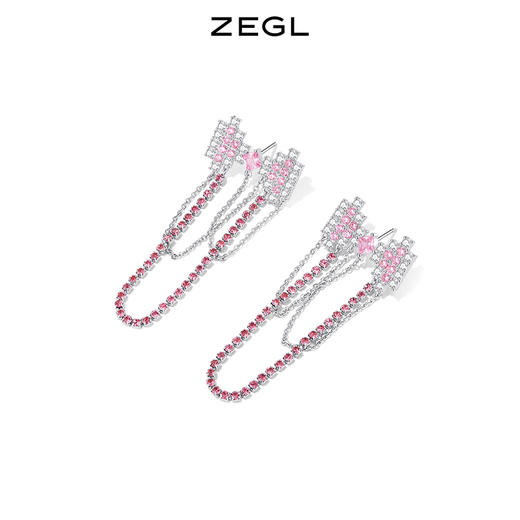 ZEGL设计师幻蝶心语系列流苏耳环女小众设计感高级耳钉银针耳饰品 商品图1