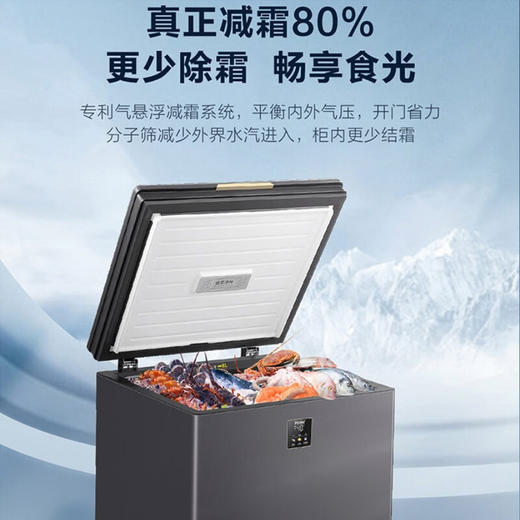 海尔（Haier）冰柜家用小型冷藏冷冻保鲜柜 -40°超低温小冰柜卧式商用冷柜 丨-40度顶配丨星蕴银丨BC/BD-100GHEPG 商品图5