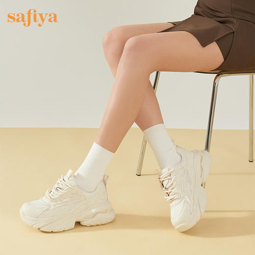 Safiya/索菲娅 街头风新潮2023年春季新款厚底松糕网面休闲老爹鞋  SF31112070 商品图3