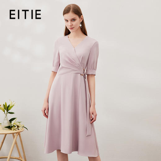 EITIE爱特爱春季新款V领气质收腰显瘦连衣裙6907629 商品图0