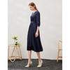 EITIE爱特爱春季新款优雅V领显瘦高腰连衣裙A2307117 商品缩略图4
