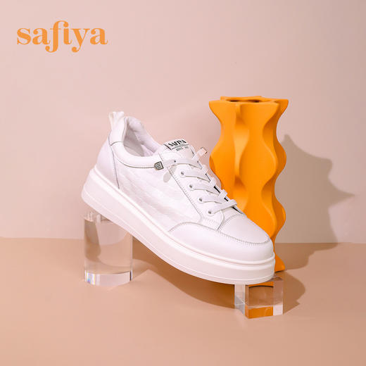 Safiya/索菲娅 舒适一脚蹬2023年春季新款厚底内增高百搭休闲板鞋 SF31112051 商品图8