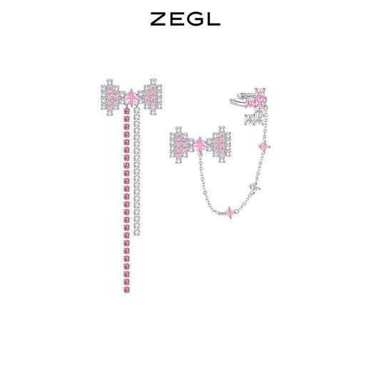 ZEGL设计师幻蝶心语系列蝴蝶结流苏耳环女小众设计感高级耳钉耳饰 商品图0