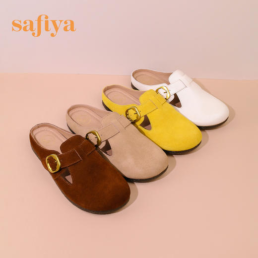 Safiya/索菲娅 复古一脚蹬2023年春季新款软底休闲外穿勃肯半拖鞋 SF31110144 商品图14