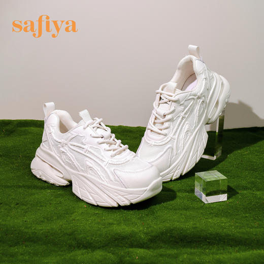 Safiya/索菲娅 街头风新潮2023年春季新款厚底松糕网面休闲老爹鞋  SF31112070 商品图6