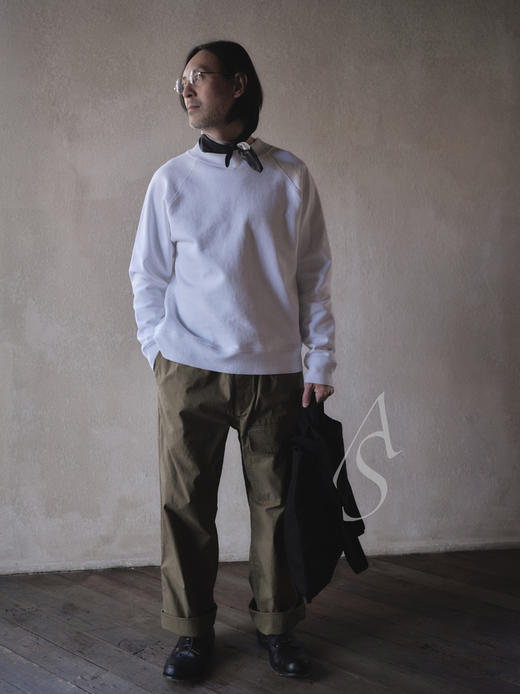 MHL  男士银炭灰/卡其绿松紧腰棉质直筒裤 商品图5