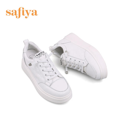 Safiya/索菲娅 舒适一脚蹬2023年春季新款厚底内增高百搭休闲板鞋 SF31112051 商品图9