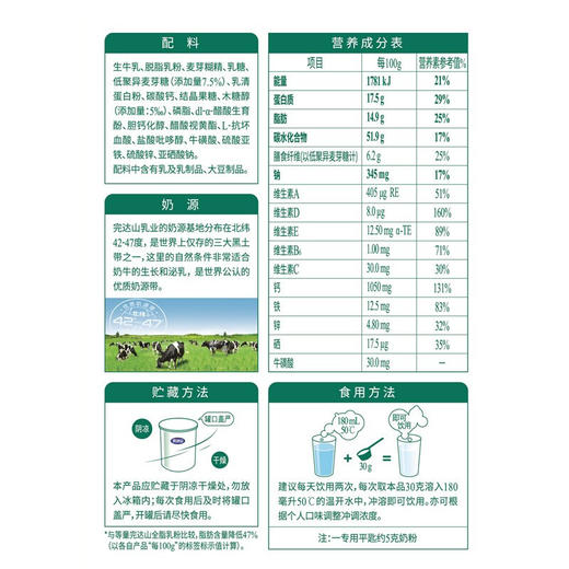 完达山高钙富硒多维中老年奶粉 700克 商品图2