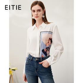 EITIE爱特爱春季新款时尚气质印花衬衫女上衣6909606