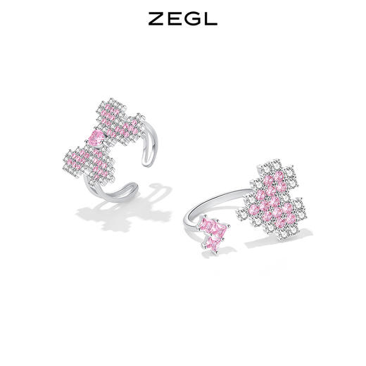 ZEGL设计师幻蝶心语系列爱心蝴蝶结戒指女小众设计高级感食指戒子 商品图0