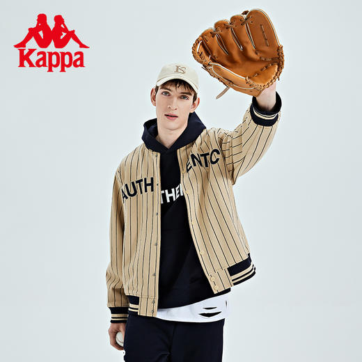 Kappa卡帕棒球服2022新款男运动卫衣经典条纹印花外套休闲开衫K0D12WK06 商品图2