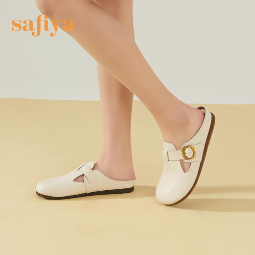 Safiya/索菲娅 复古一脚蹬2023年春季新款软底休闲外穿勃肯半拖鞋 SF31110144 商品图9