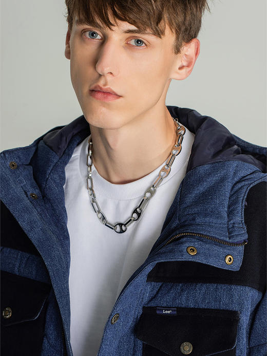 Lee商场同款101+22秋冬新品舒适拼接蓝男羽绒服LMT003619100-769 商品图5