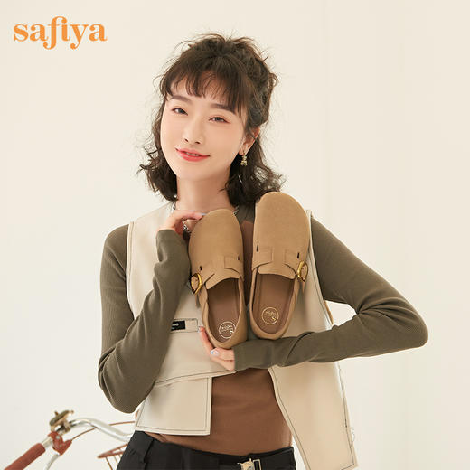 【一件279】Safiya/索菲娅 新潮2023年春季新款复古一脚蹬两穿软底勃肯鞋 SF31112145 商品图3