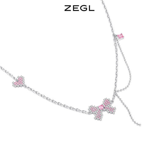 ZEGL设计师幻蝶心语系列蝴蝶结流苏项链女生小众设计高级感锁骨链 商品图1