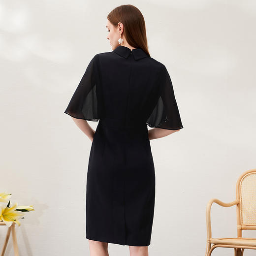 EITIE爱特爱春季新款中式气质收腰蕾丝拼接改良旗袍连衣裙6907608 商品图4