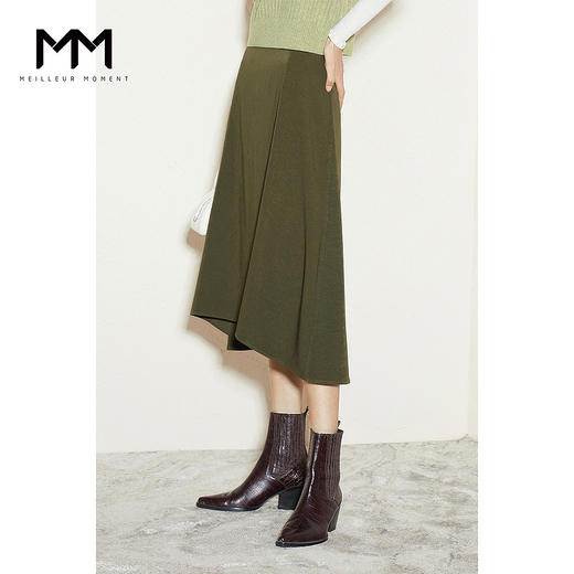 【商场同款】麦檬冬简约不规则下摆高腰半身裙5CA142101 商品图1