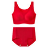 本命年大红内衣女套装零束缚一片式聚拢无痕无钢圈薄款高品质文胸 商品缩略图4