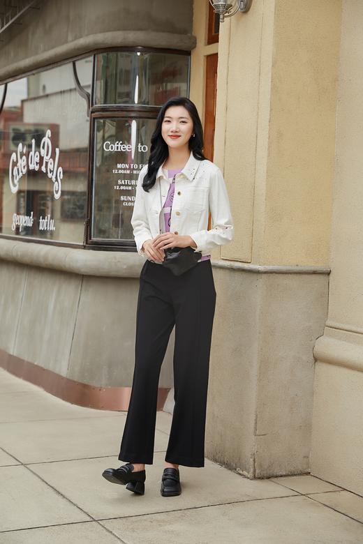 奇威通勤舒适阔腿裤休闲裤0DB02032 商品图1