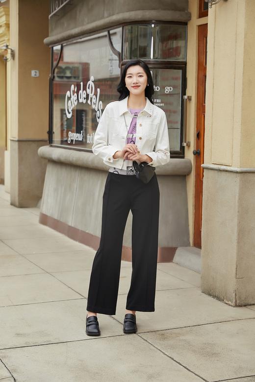 奇威通勤舒适阔腿裤休闲裤0DB02032 商品图2