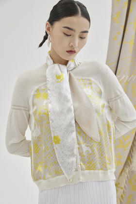 针梭相拼长袖开衫 SJS94W026K