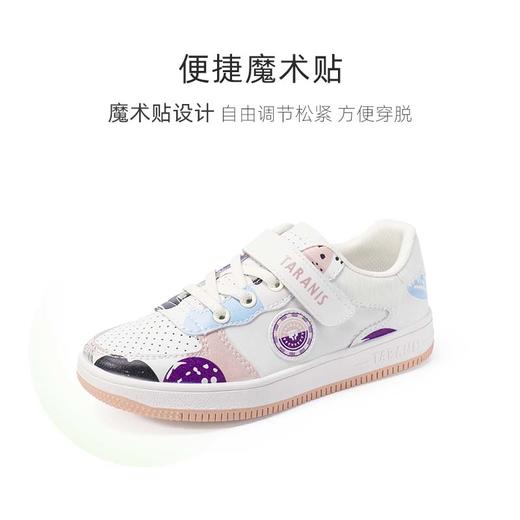 泰兰尼斯春季大童女童卡通涂鸦超纤运动板鞋T02D2A1842 商品图2