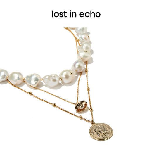 lost in echo 原创设计师品牌 巴洛克珍珠金币项链套装 商品图3