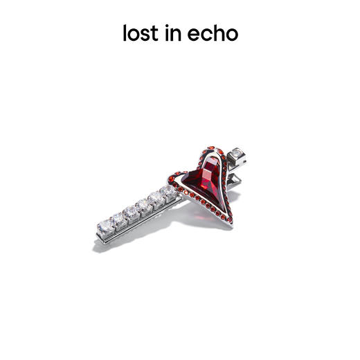 lost in echo 设计师情人节限定 晶饰镶嵌爱心发夹 商品图3