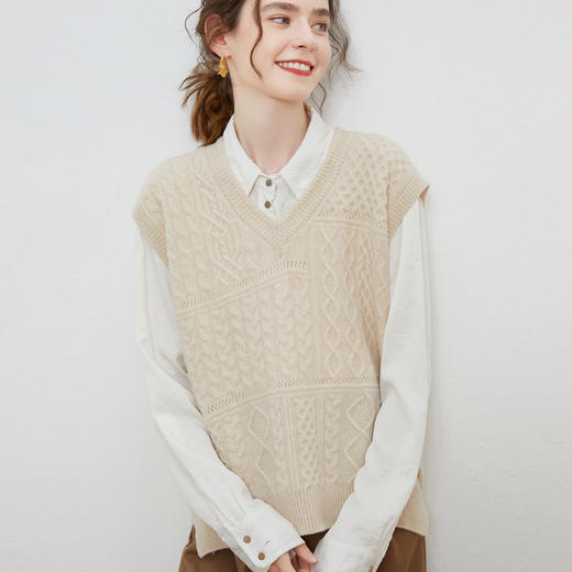 软糯亲肤羊毛衬衣开衫 阔腿裤文艺马甲羊绒帽 商品图12