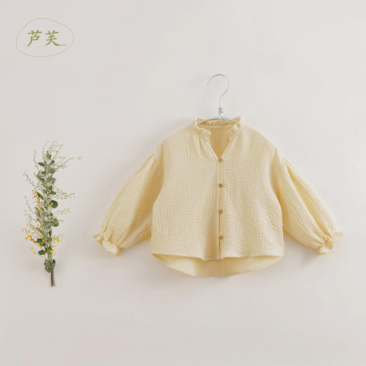 【马克珍妮 芦芙】春装新款 女童全棉花边小立领衬衫230109 商品图1