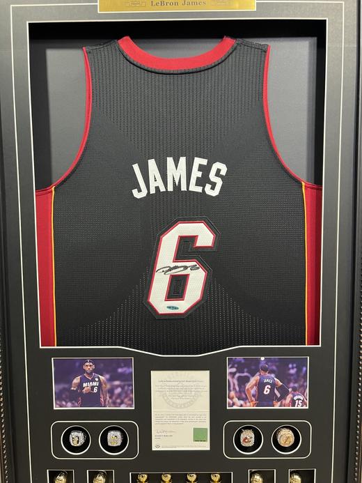 收藏系列 詹姆斯 热火队6号黑色 亲笔签名球衣 UAS08096 商品图2