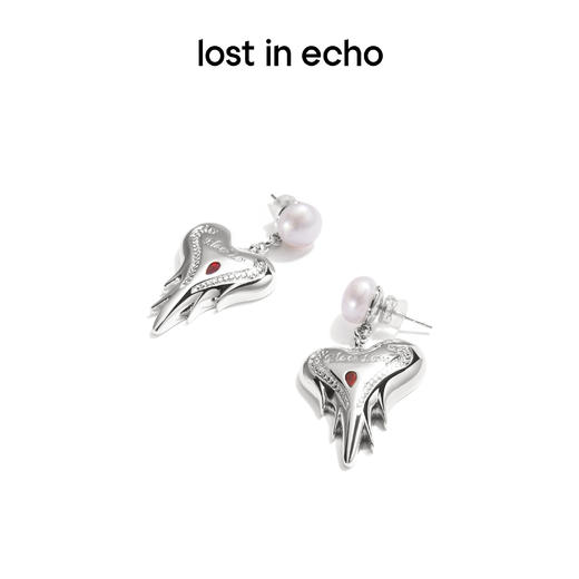 lost in echo 情人节限定 古怪之心系列 初识荆棘 心形耳环项链 商品图4