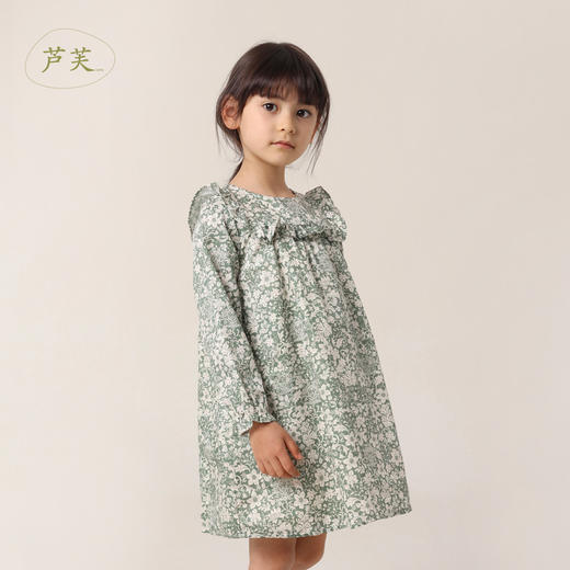 【马克珍妮 芦芙】秋装新款 秋日卷草花纯棉连衣裙221709 商品图0