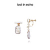 lost in echo不对称鱼骨方扣巴洛克异形珍珠耳环 商品缩略图1