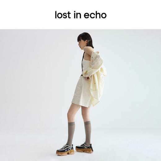 lost in echo 设计师原创 滚边拼接西装鱼骨休闲鞋女 商品图3