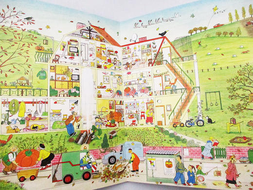 英文原版 All Around Bustletown Autumn 布斯敦镇的四周 秋天 英文版 Rotraut Susanne Berner 进口英语原版书籍 商品图1