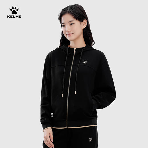 KELME卡尔美连帽针织外套女春季运动开衫卫衣运动夹克服 商品图0